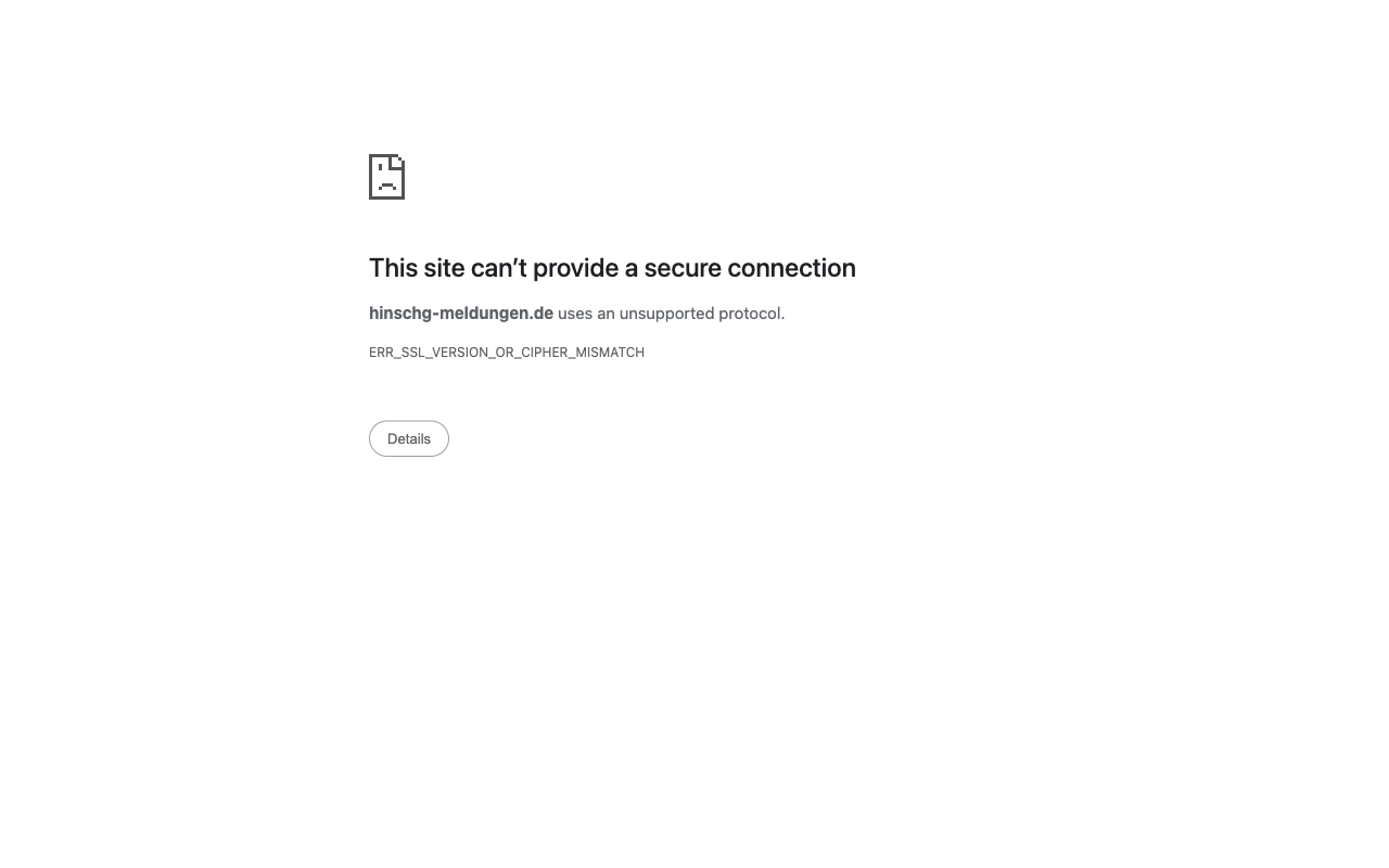 Browser TLS protocol error for hinschg-meldungen.de