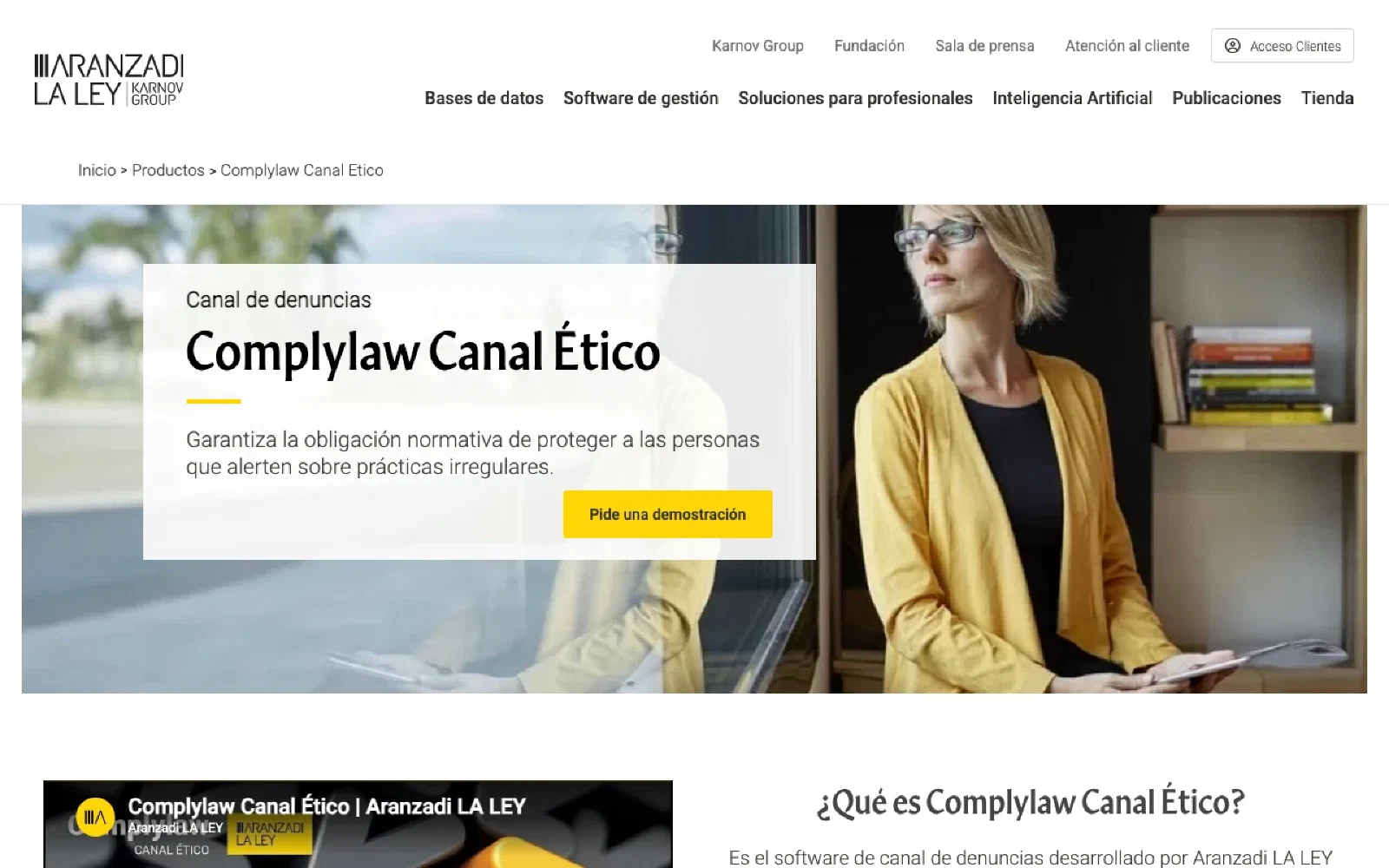 Complylaw Canal Ético homepage screenshot