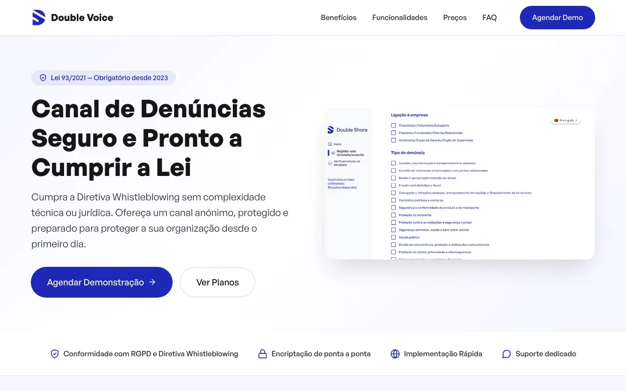 Double Voice homepage screenshot