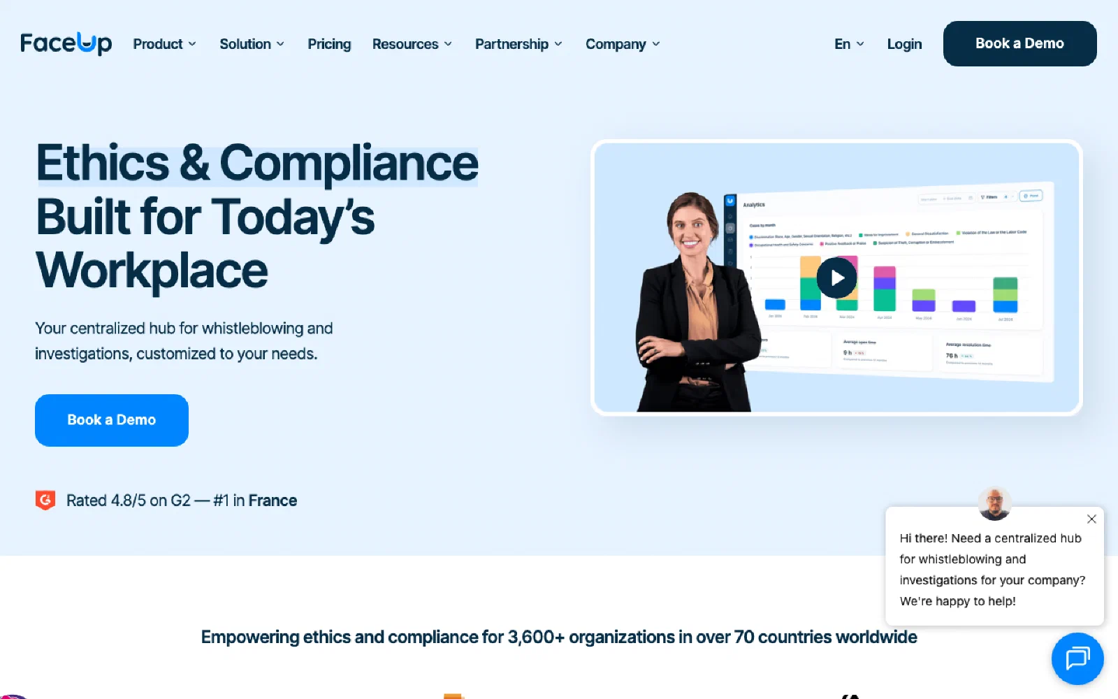 FaceUp homepage screenshot