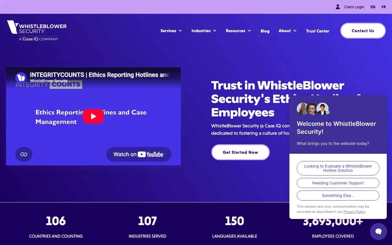 IntegrityCounts homepage screenshot