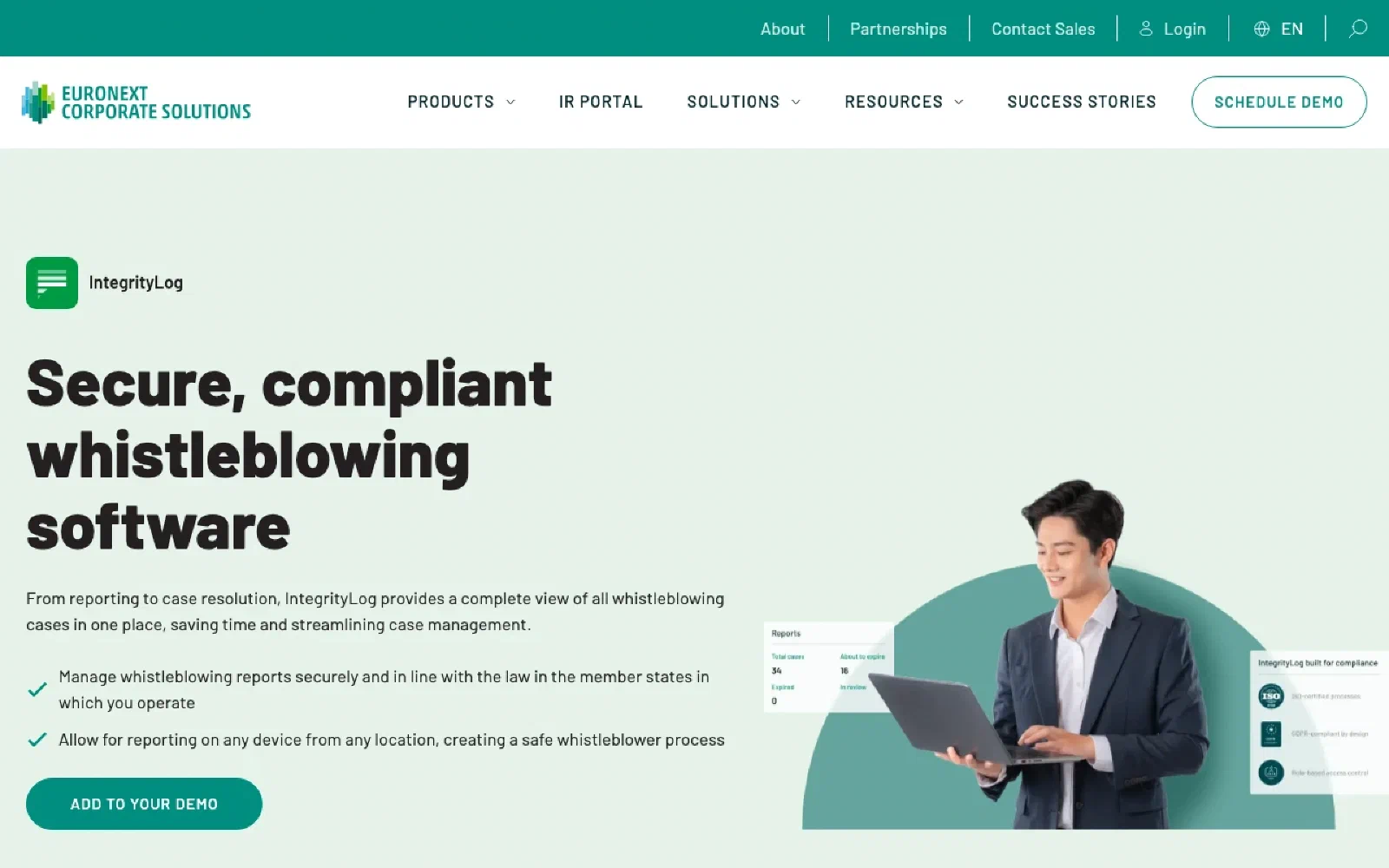 IntegrityLog homepage screenshot