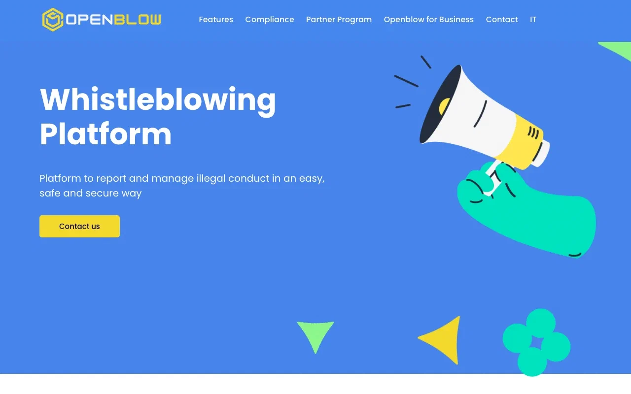 OpenBlow homepage screenshot