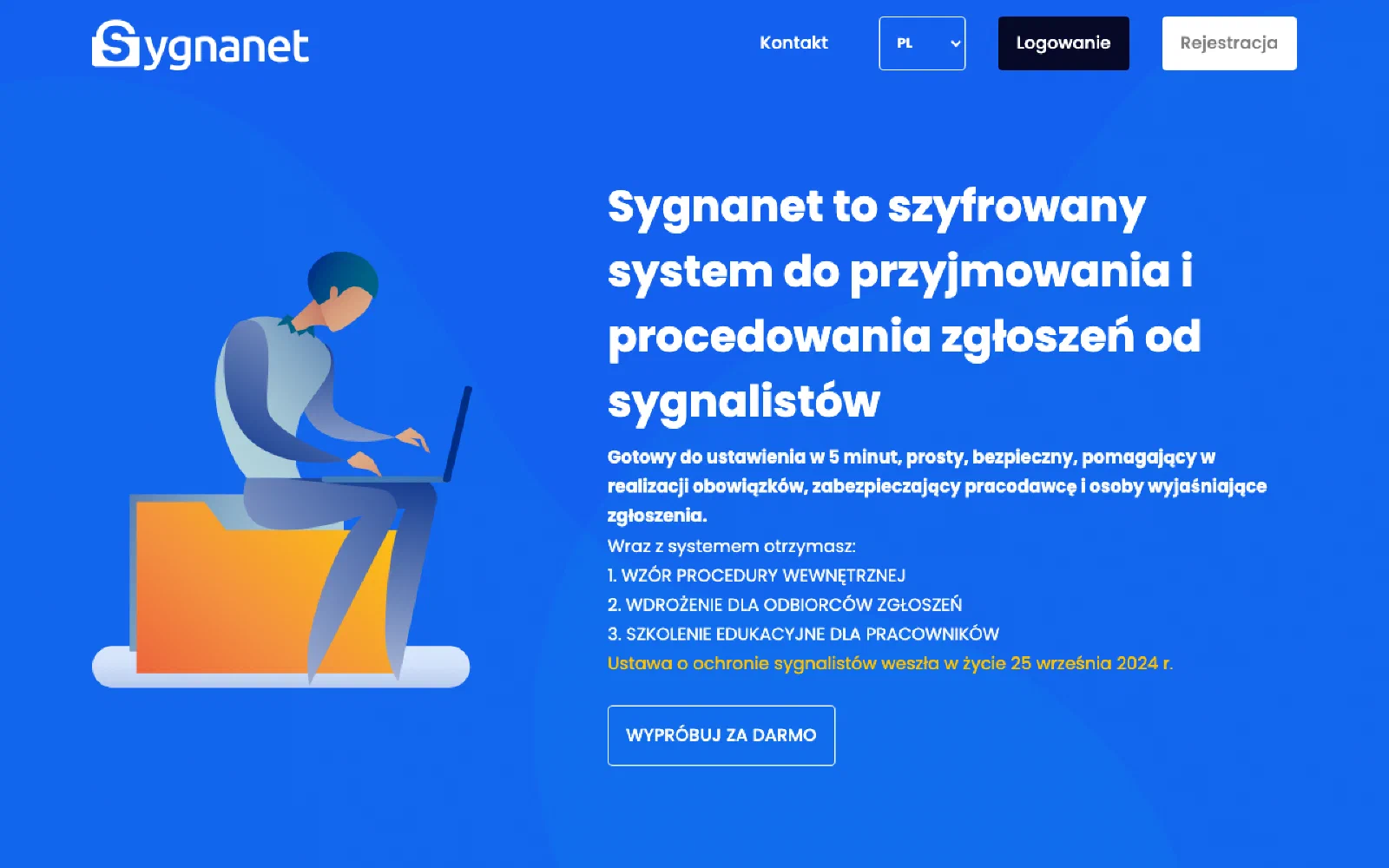 Sygnanet homepage screenshot