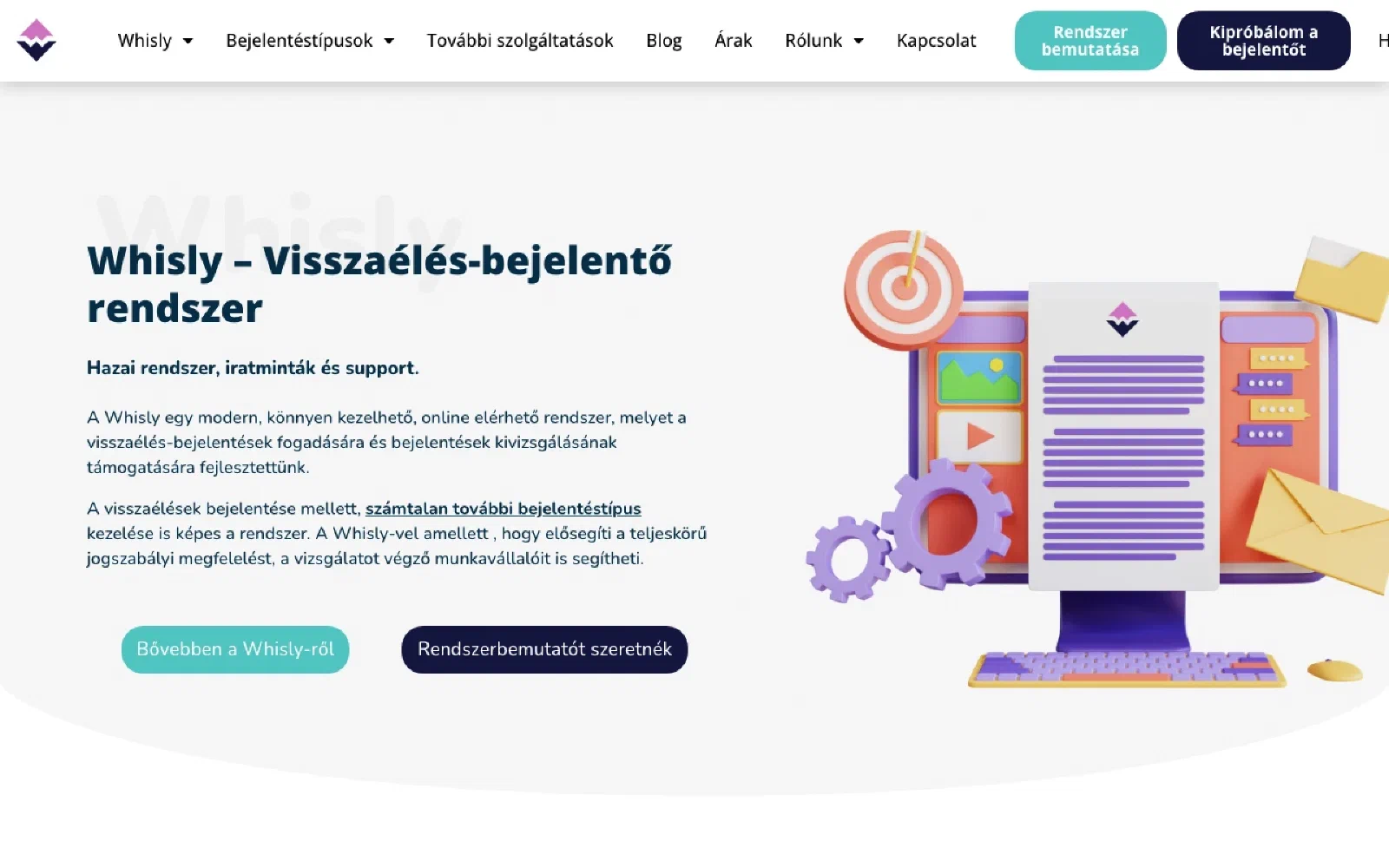 Whisly homepage screenshot