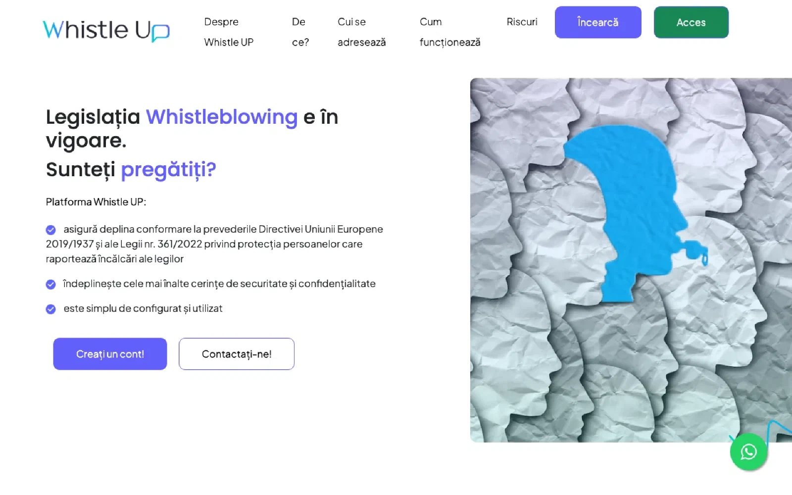 Whistle UP homepage screenshot